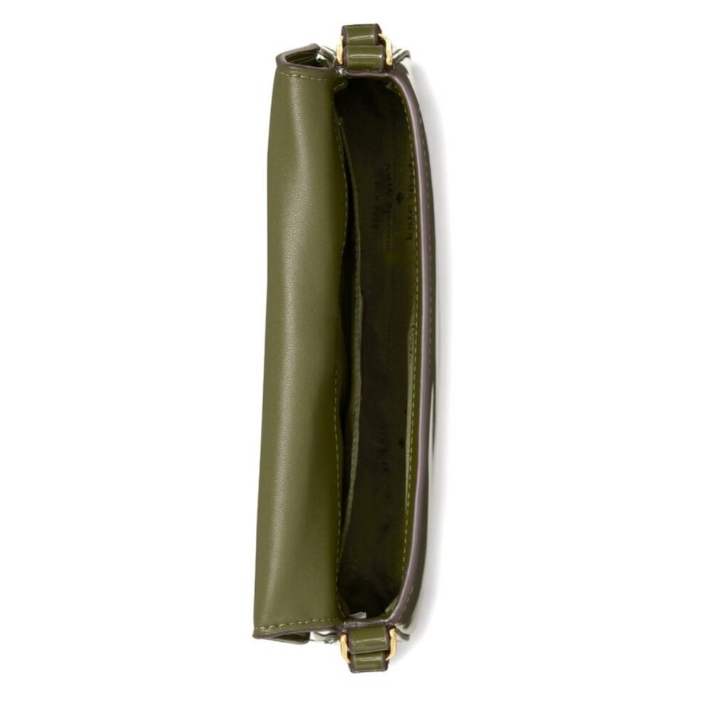 NWT Kate Spade Reegan Patent Leather Olive Green Crossbody Bag - Picture 3 of 5
